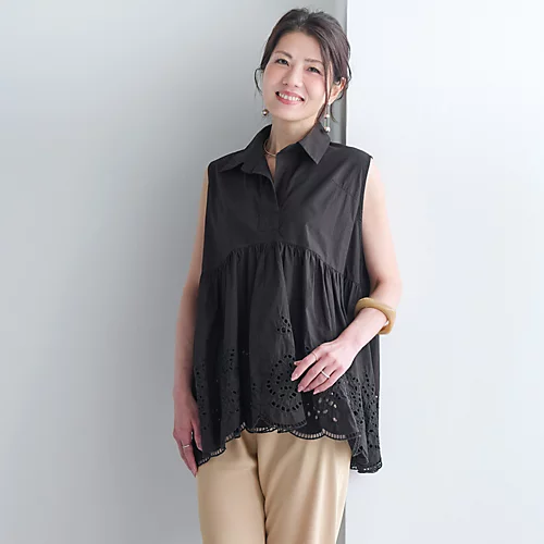 PROTAGONISTA×eclat【別注】スカラップレースブラウス¥24,200