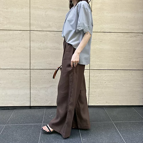 E by eclat涼感袖レースTブラウス¥16,500