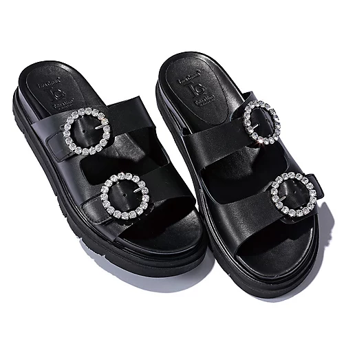 uca Grossiビジューバックル厚底スライドサンダル¥45,100