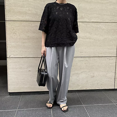 E by eclat涼感ワンタックパンツ￥17,600