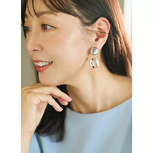 CECILE ET JEANNE×eclatルミエール バイカラーイヤリング クリア(シルバー)¥28,600