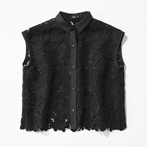 M・fil×eclat【別注】レースブラウス¥49,500