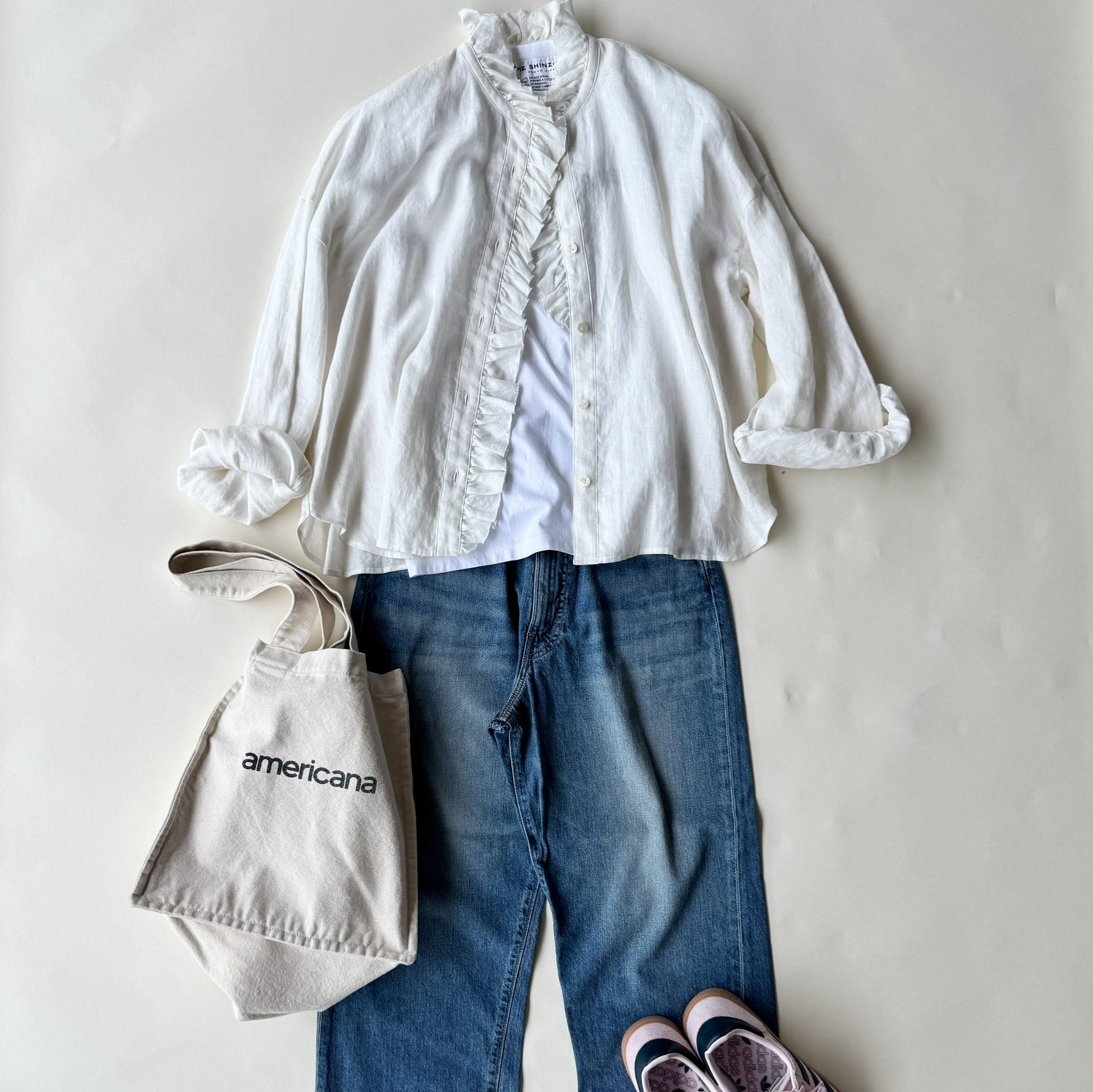 12closet【石上美津江さんコラボ】【洗える】リネンフリルブラウス¥15,400