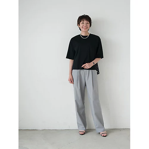 E by eclatバックレース切り替えTシャツ