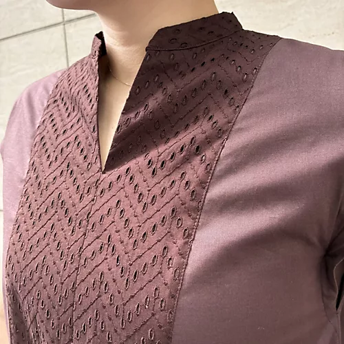 E by eclatレース切り替えコクーンワンピース￥22,000