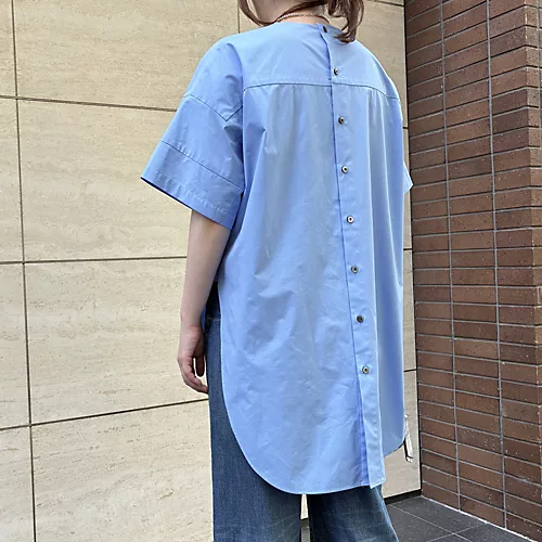 エクラ別注 洗えるLE PHIL×eclat【別注】ハーフスリーブブラウス¥27,500