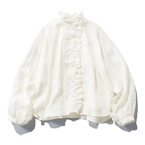 12closet【石上美津江さんコラボ】【洗える】リネンフリルブラウス¥15,400