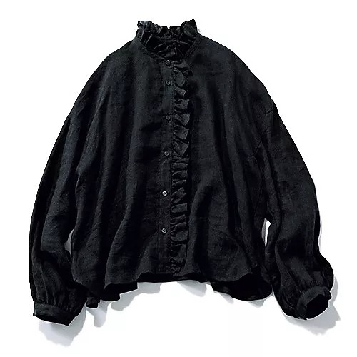 12closet【石上美津江さんコラボ】【洗える】リネンフリルブラウス¥15,400
