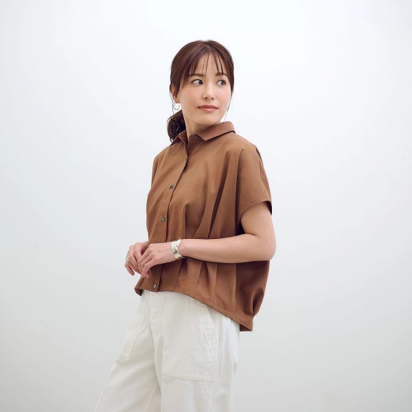 OURHOME【LEE別注】【洗える】【接触冷感】【UVカット】【吸水速乾】タックブラウス¥15,290