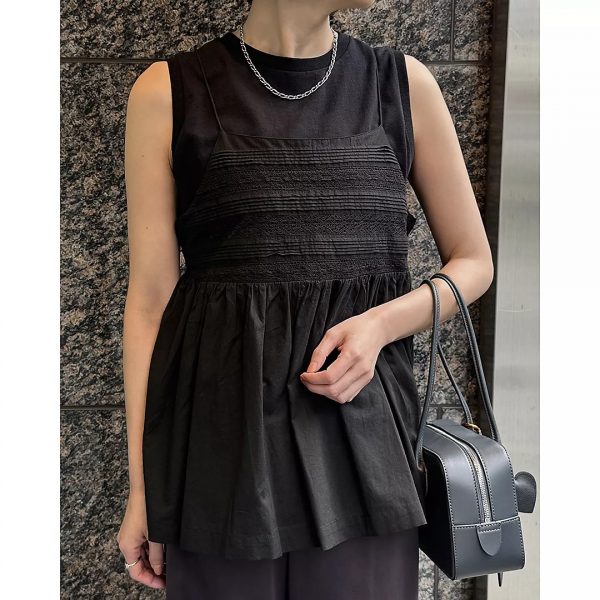 12closet【洗える】インドコットンレース切り替えキャミソール¥16,500