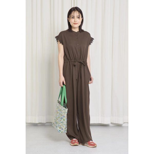 12closet【DEAR DAYS】【洗える】繊細レーススリーブの落ち感オールインワン¥23,100