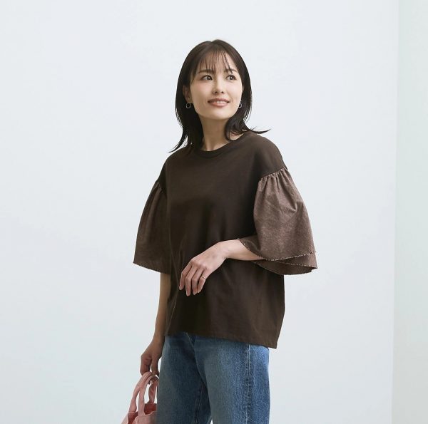 dahl’iaスリーブ異素材切り替えリメイクプルオーバー¥16,500