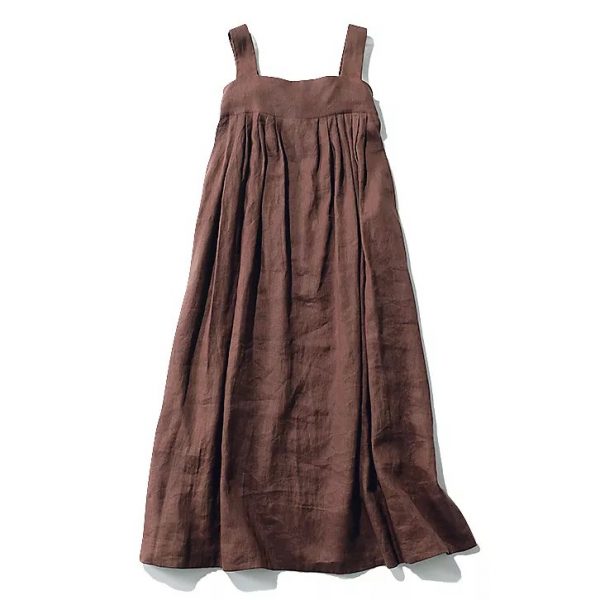 12closet【洗える】1枚でも着られるヨーロピアンリネンのキャミワンピース
