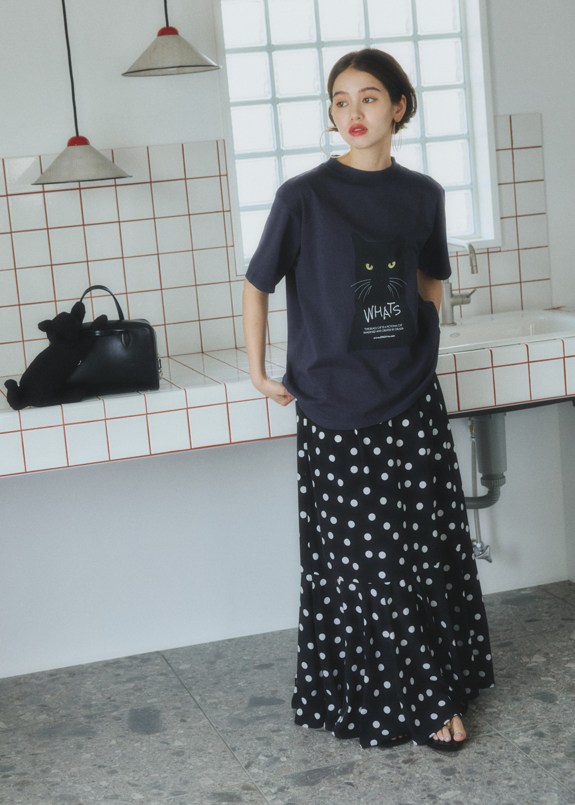 【Oblada】ヴィンテージっぽ猫Tがあれば晩夏コーデに迷いません | GOOD THINGS Vol.125