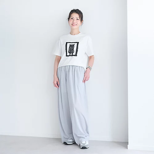 PLAIN PEOPLE×eclatキャットプリントTシャツ¥14,300
