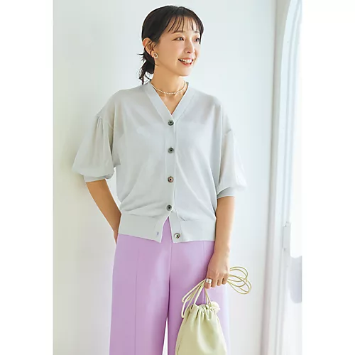 E by eclatギャザー袖ラメカーディガン¥17,600