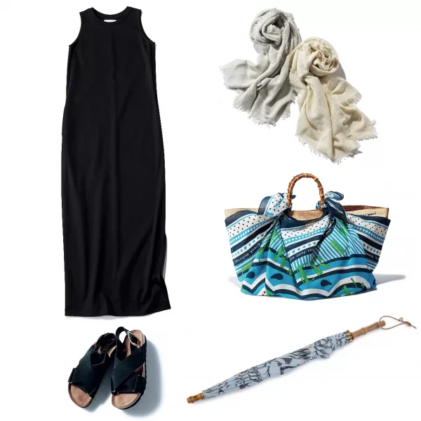 【浅見れいなさんコラボ】【洗える】アメスリ風マキシワンピース　コーデ画像