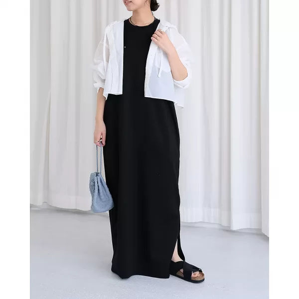 【浅見れいなさんコラボ】【洗える】アメスリ風マキシワンピース　スナップ画像