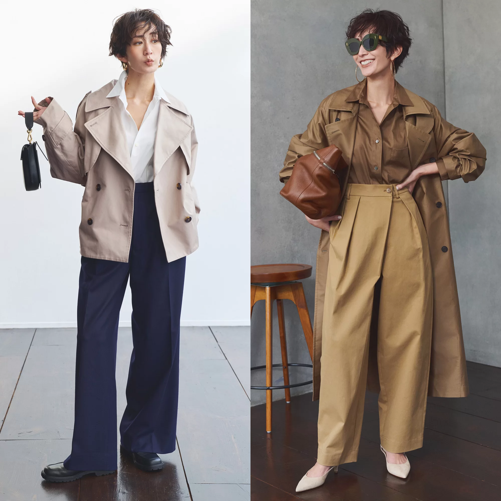 迷ったらこれ。羽織るだけで決まる名品ショートトレンチ｜神山まりあさんコラボ【2026年・春アウター】