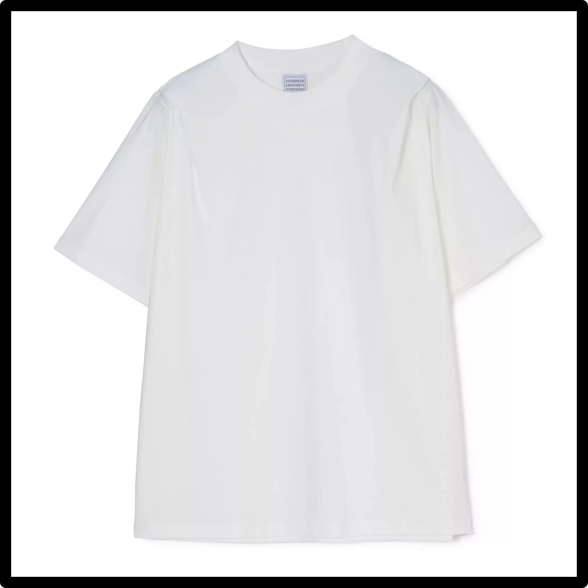 GOOD PEOPLE GOOD STITCHING GOOD PRODUCT Crew Neck Pleat Shoulder T